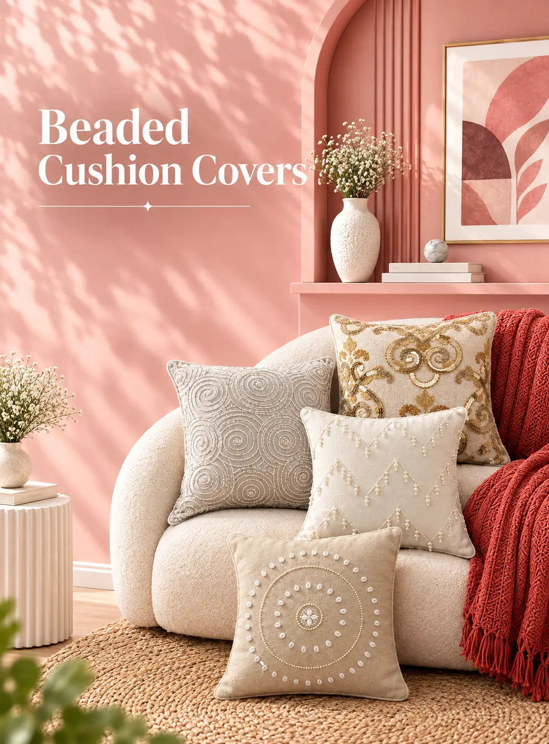 Beaded Cushion Covers