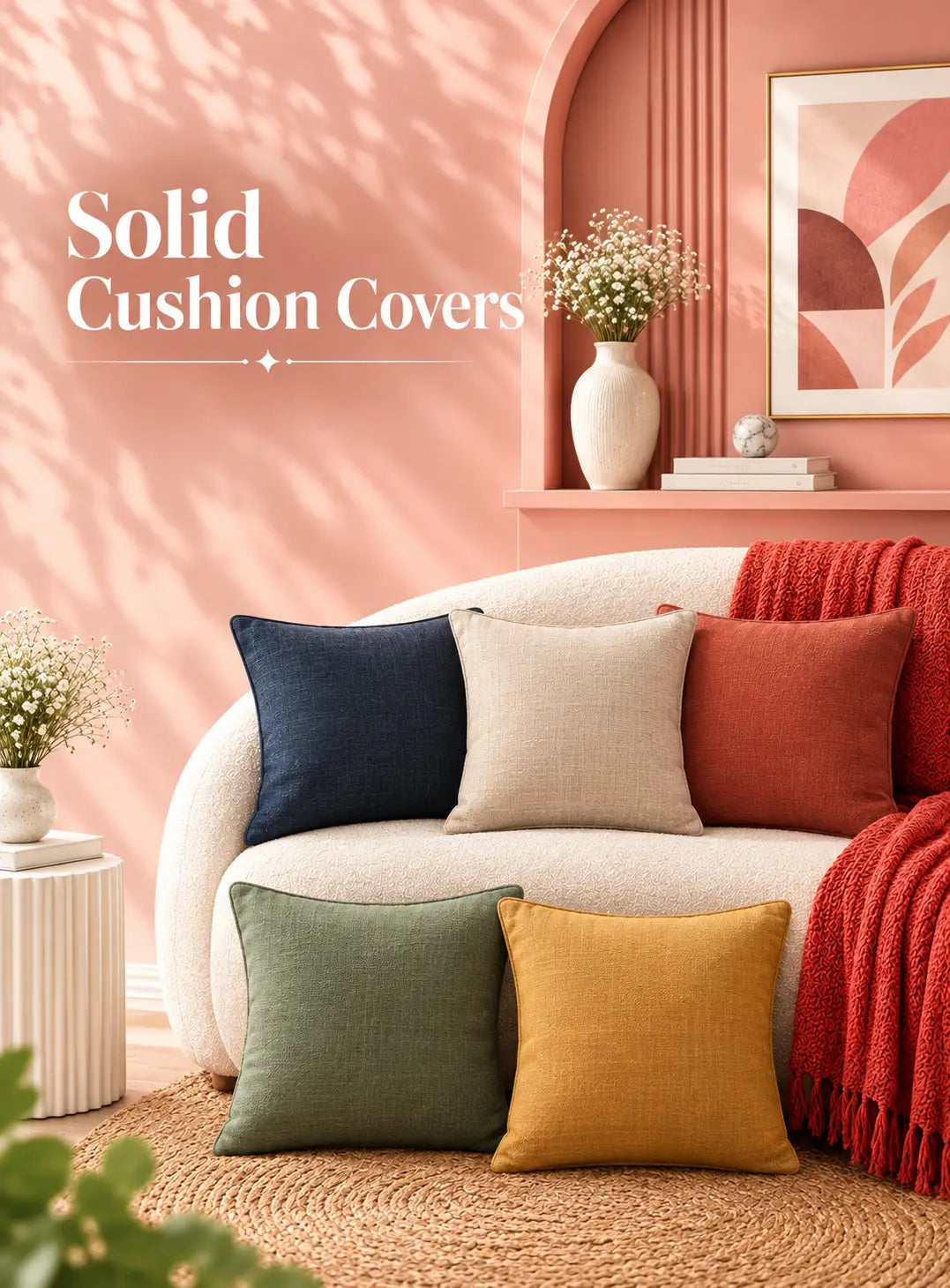 Solid Cushion Covers