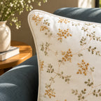 Artisan Bloom Embroidered Cushion Cover
