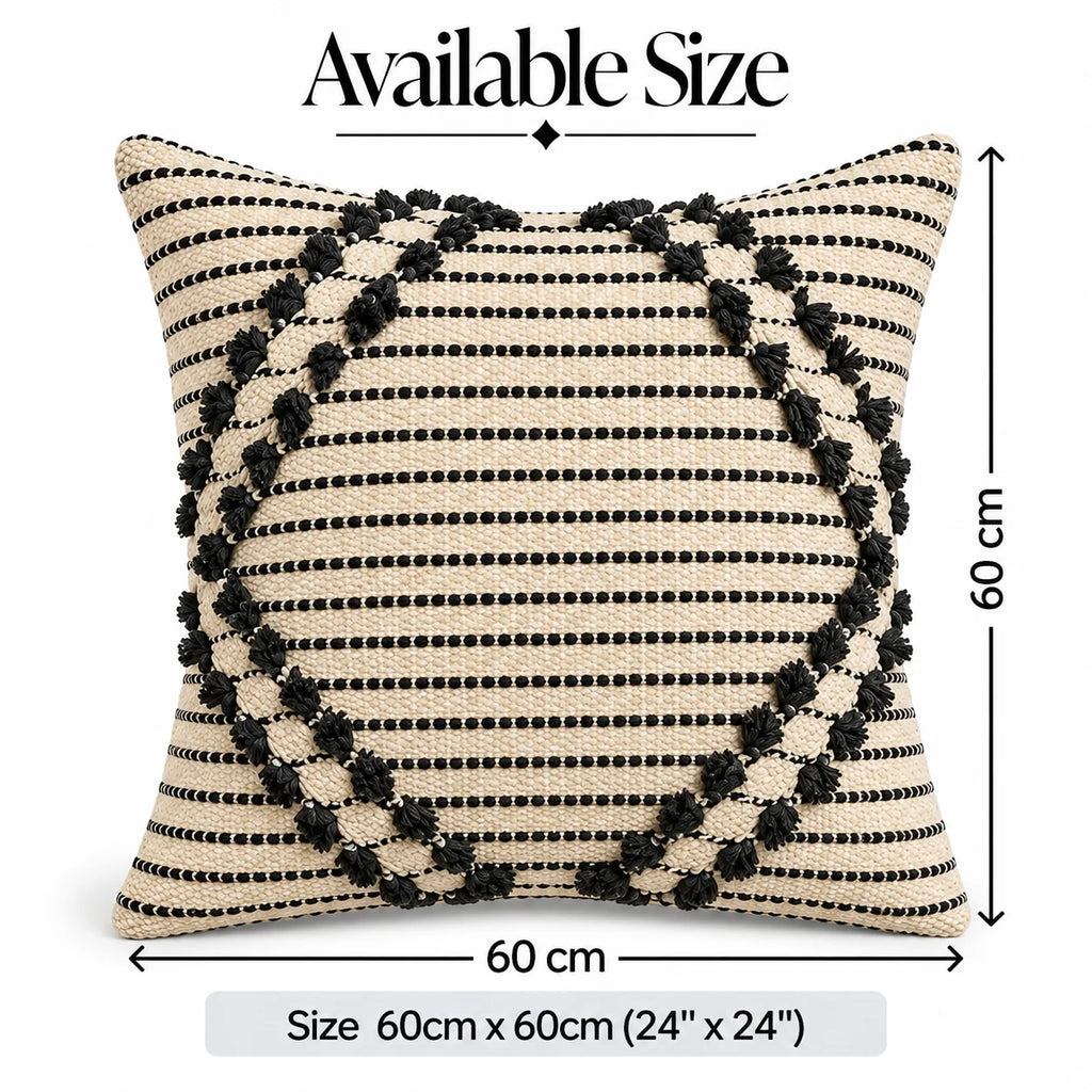 Sleek Striped Monochrome Cushion Cover