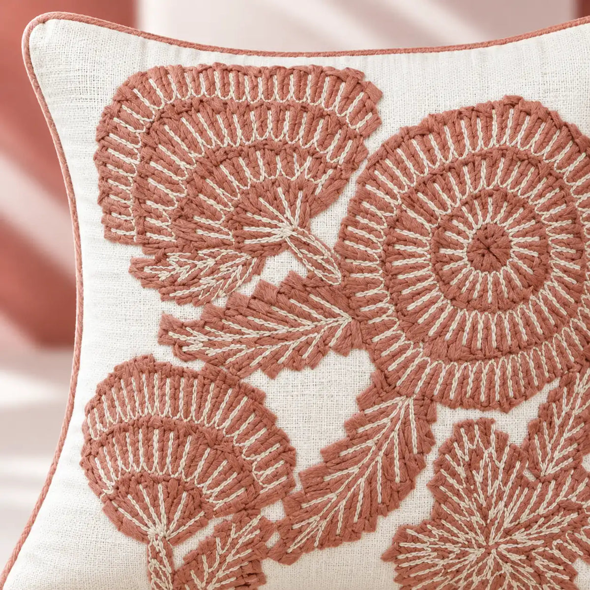 Claywhorl Embroidered Cushion Cover