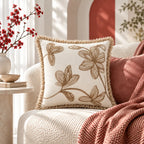 Petal Trace Embroidered Cushion Cover