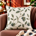 Willow Leaves Embroidered Cushion Cover