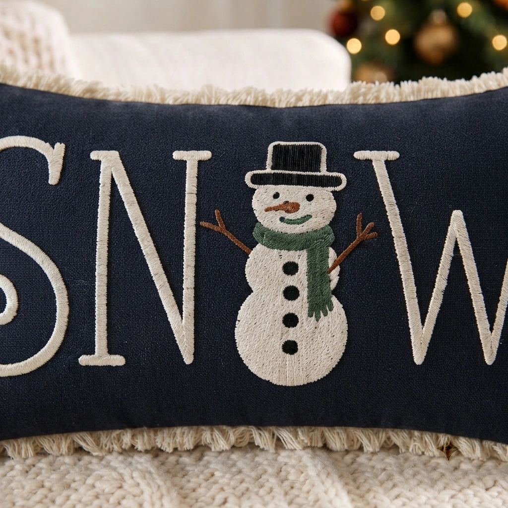 Christmas Cheer Tufted Slub Cushion Cover