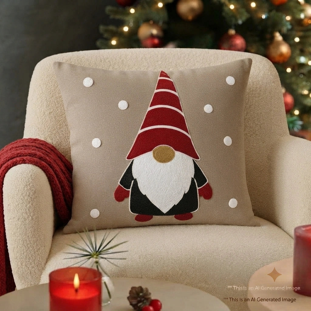 Christmas Hearth Slub Cushion Cover