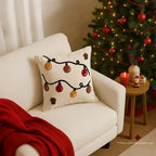 Winter Garland Slub Cushion Cover