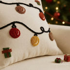 Winter Garland Slub Cushion Cover