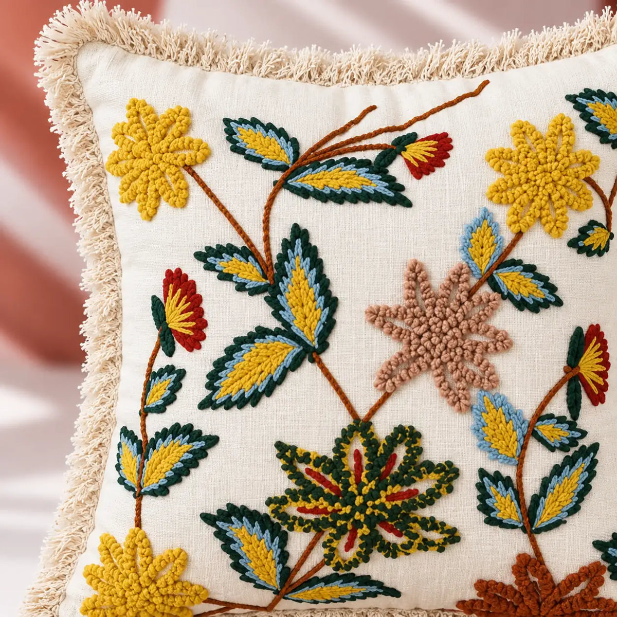 Sunpetal Embroidered Cushion Cover