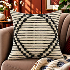 Sleek Striped Monochrome Cushion Cover