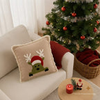 Frosted Christmas Embroidered Cushion Cover