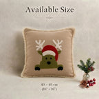 Frosted Christmas Embroidered Cushion Cover