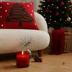Yuletide Tree Charm Embroidered Cushion Cover