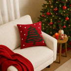 Yuletide Tree Charm Embroidered Cushion Cover