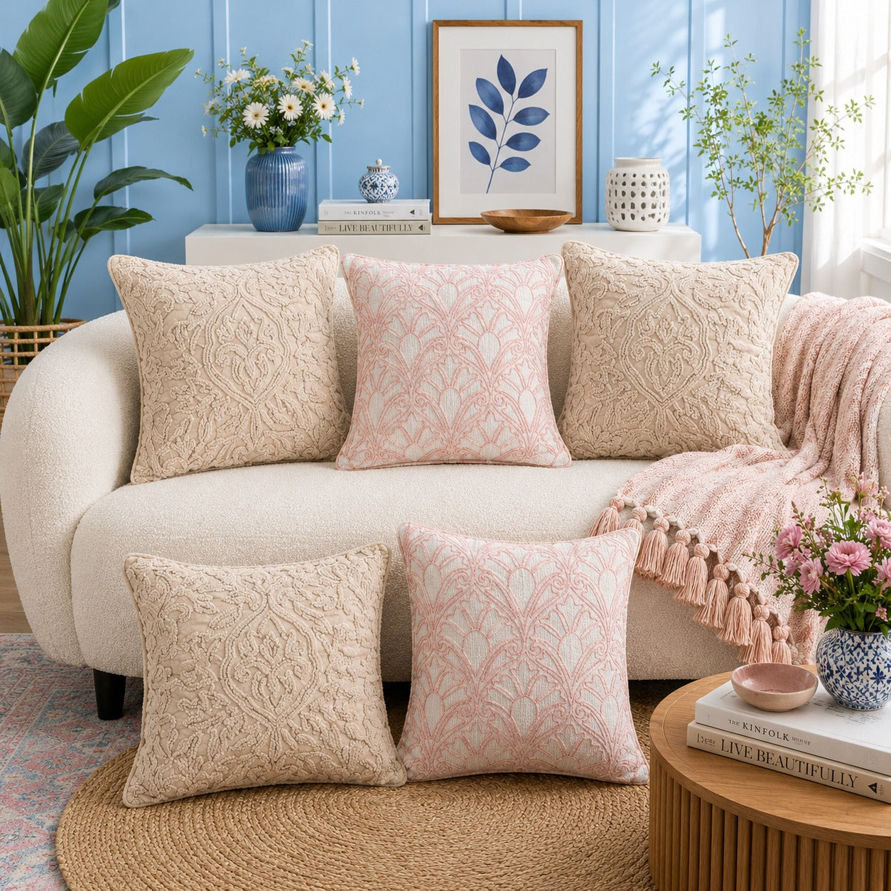 Premium Embroidered Cushion Cover Set