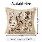 Wildflower Haven Embroidered Cushion Cover