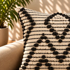 Cocoa Cream Knot Boho Cotton Cushion Cover