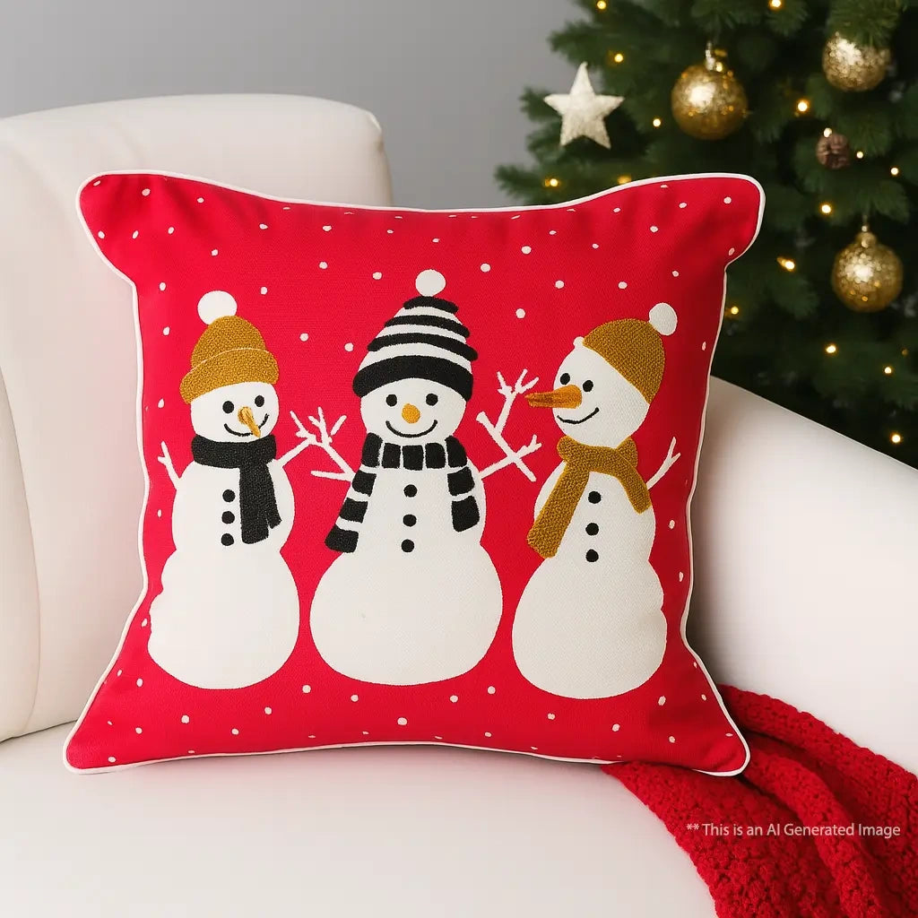 Snowman Festive Cushion Cover