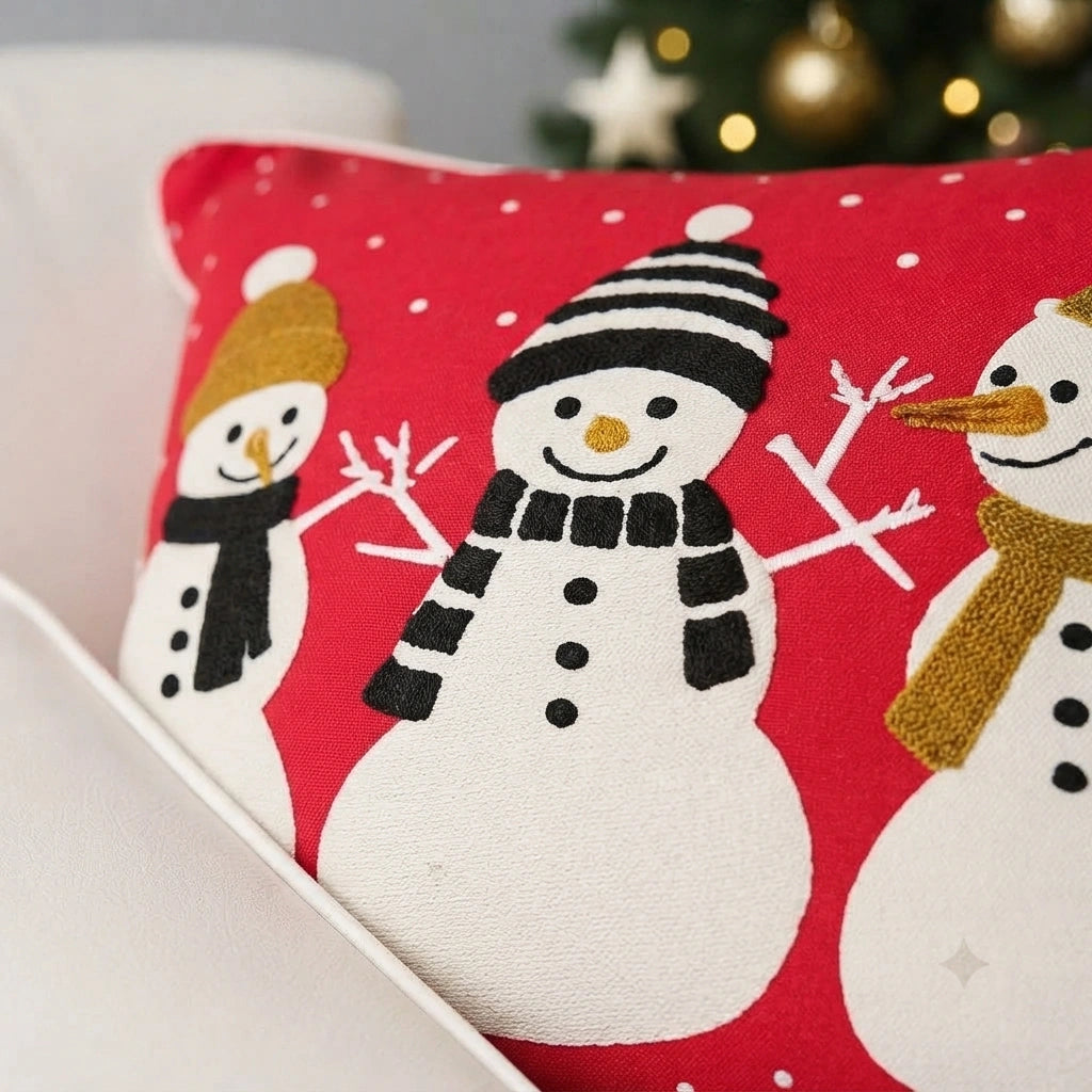Snowman Festive Cushion Cover