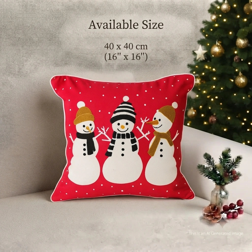 Snowman Festive Cushion Cover