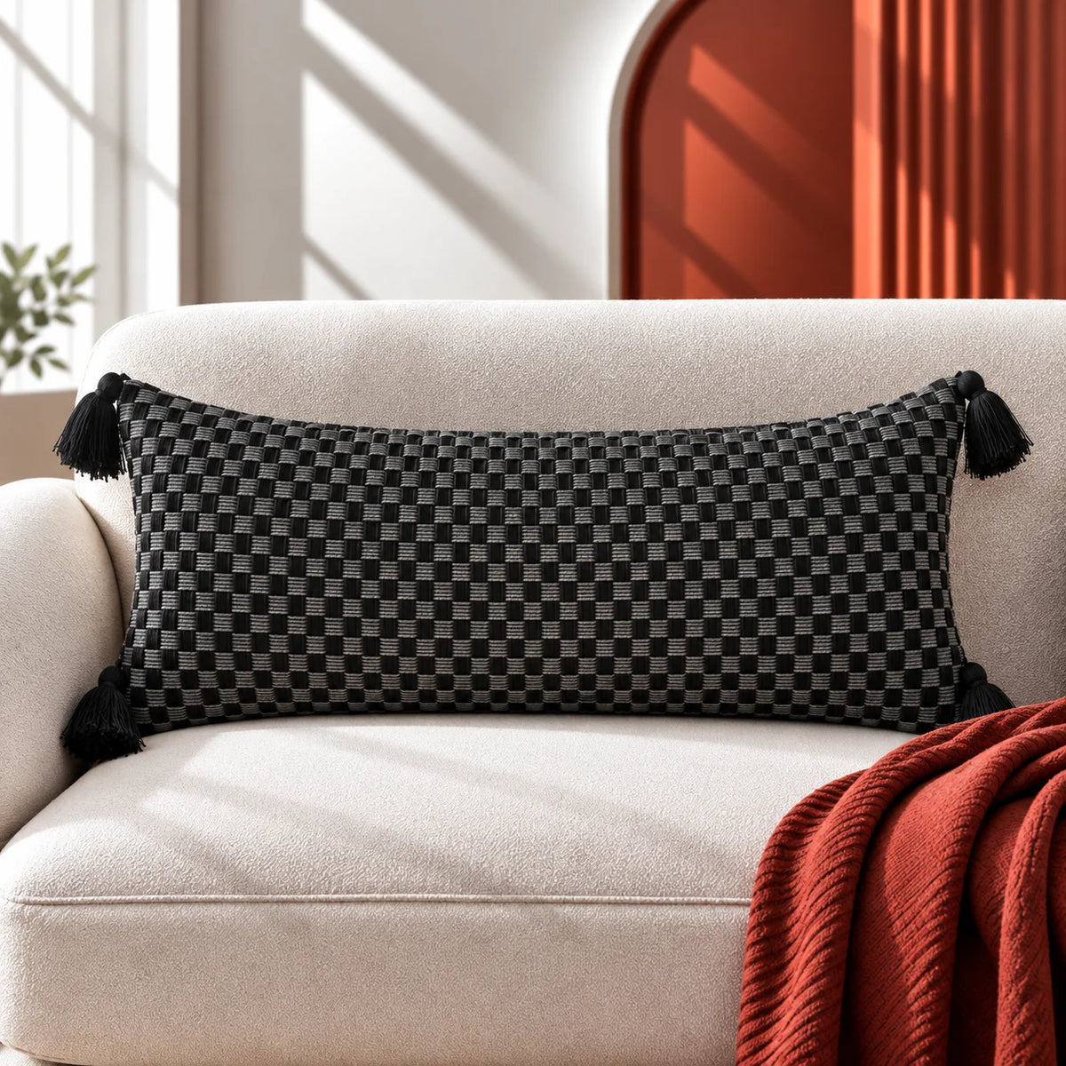 Garden Grace Jacquard Lumbar Cushion Cover