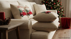 Christmas Berry Wreath Embroidered Cushion Cover