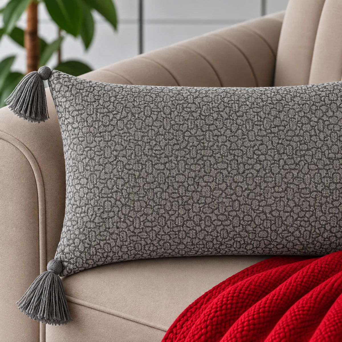 Heritage Print Jacquard Lumbar Cushion Cover