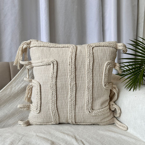 Cotton Boho Cushion Cover -  Size:50cm X 50cm (20" X 20")