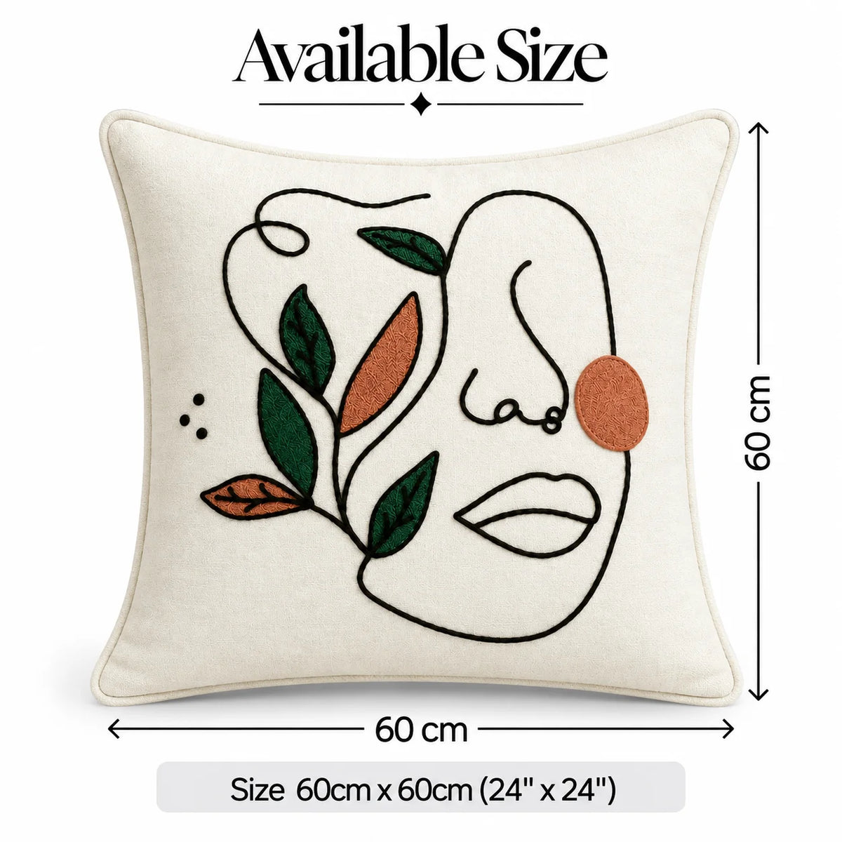 Artisan Slub Embroidered Cushion Cover