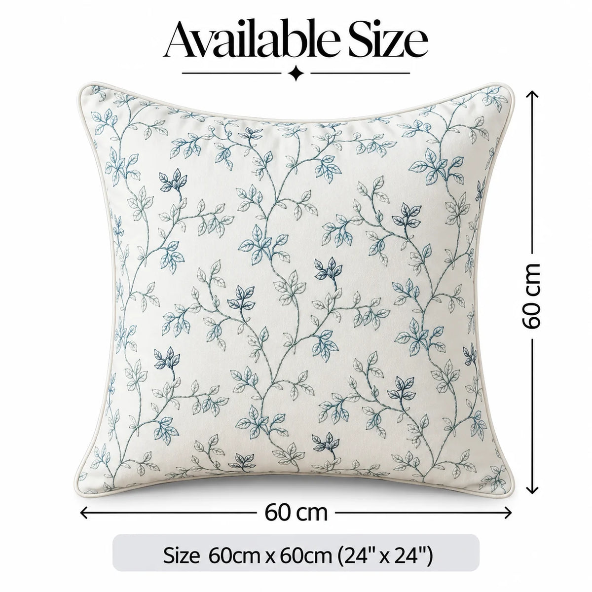 Artisan Slub Embroidered Cushion Cover