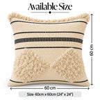 Squared Stripe Boho Cotton Cushion Cover
