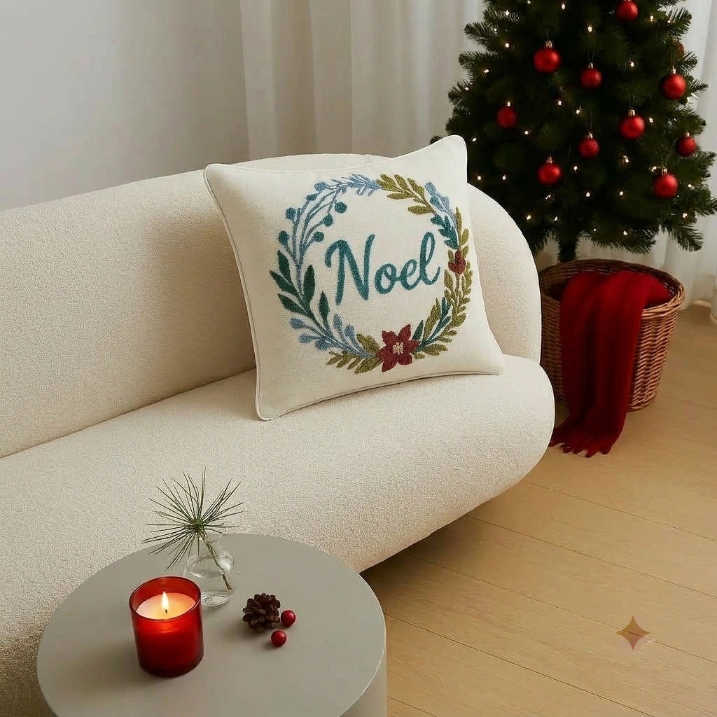 Noel Wreath Cushion Cover
