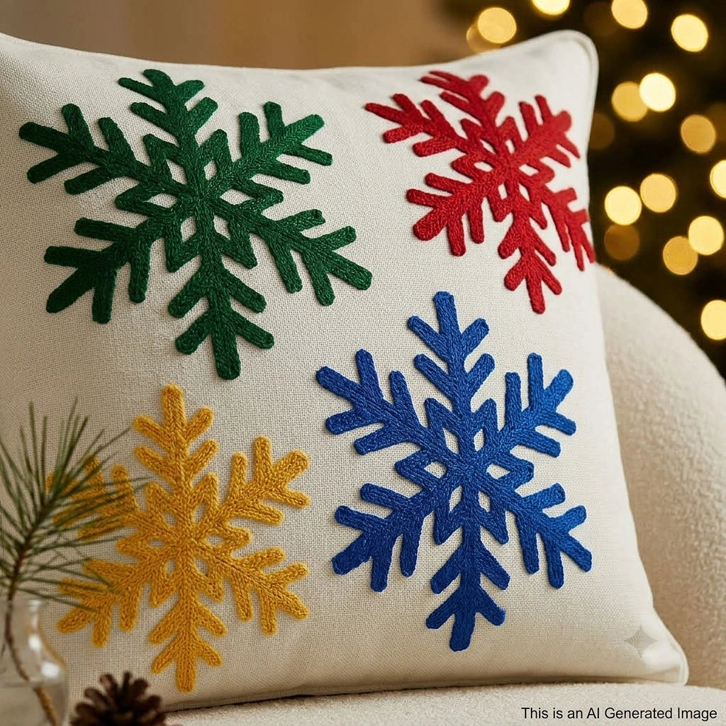 Snowflake Mosaic Cushion Cover