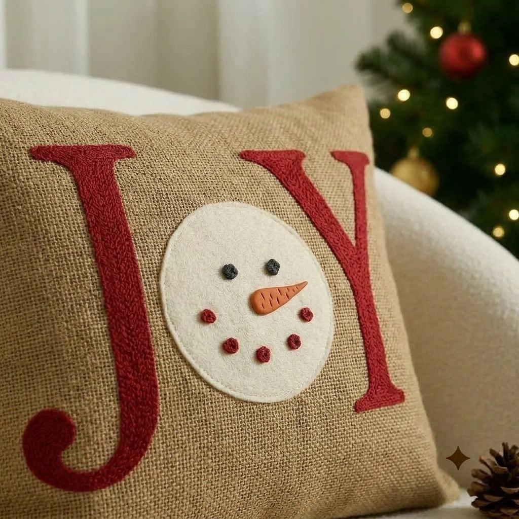 Jute Noel Cushion Cover