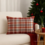Rustic Red Plaid Cushion Cover