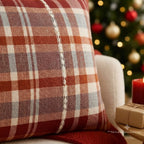 Rustic Red Plaid Cushion Cover