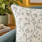 Flora Sketch Embroidered Cushion Cover