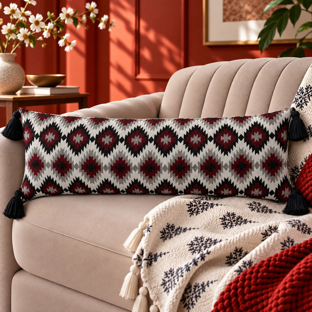 Botanical Grace Jacquard Lumbar Cushion Cove