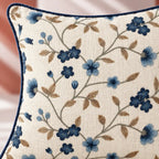Blue Vine Embroidered Cushion Cover