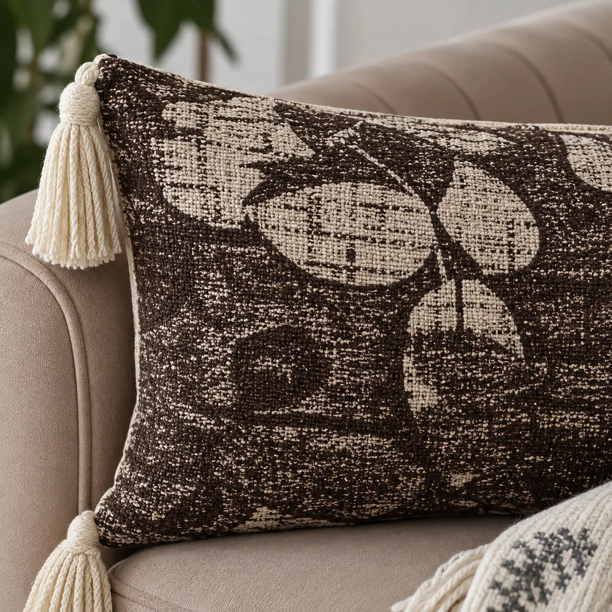 Vintage Bloom Jacquard Lumbar Cushion Cover