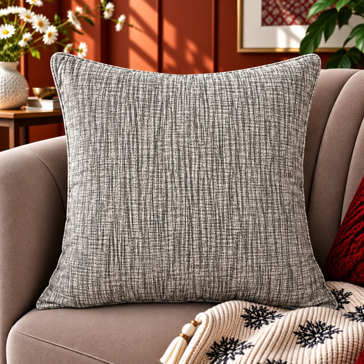 Luxe Ivory Solid Cushion Cover