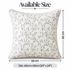 Silverberry Vine Embroidered Cushion Cover