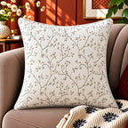 Silverberry Vine Embroidered Cushion Cover