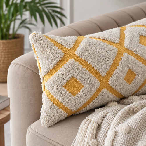 Artisan Tufted Cotton Lumbar Cushion Cover
