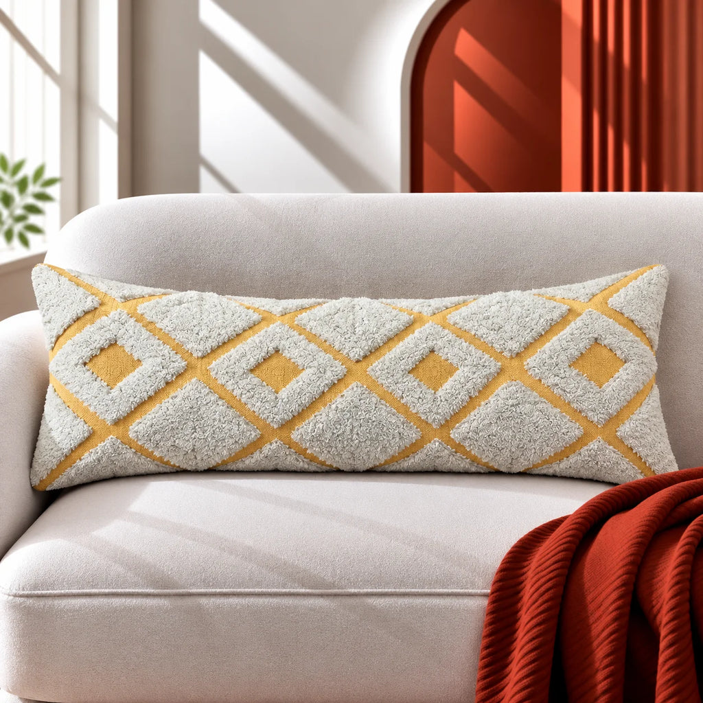 Artisan Tufted Cotton Lumbar Cushion Cover