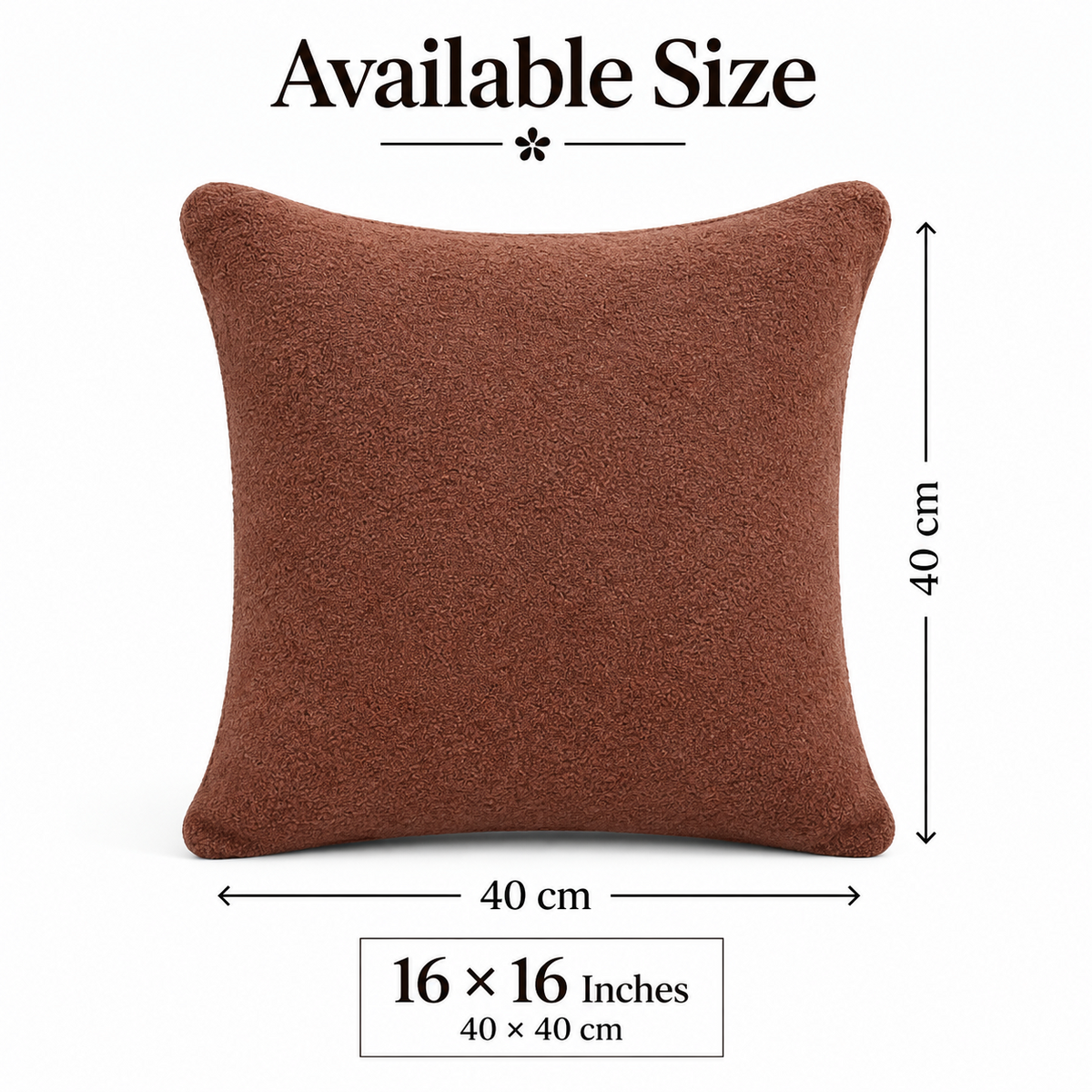 Luxe Boucle Burnt Rust Cushion Cover