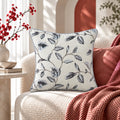 Grey Vine Embroidered Cushion Cover