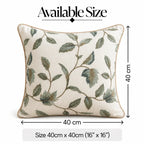 Willow Leaves Embroidered Cushion Cover