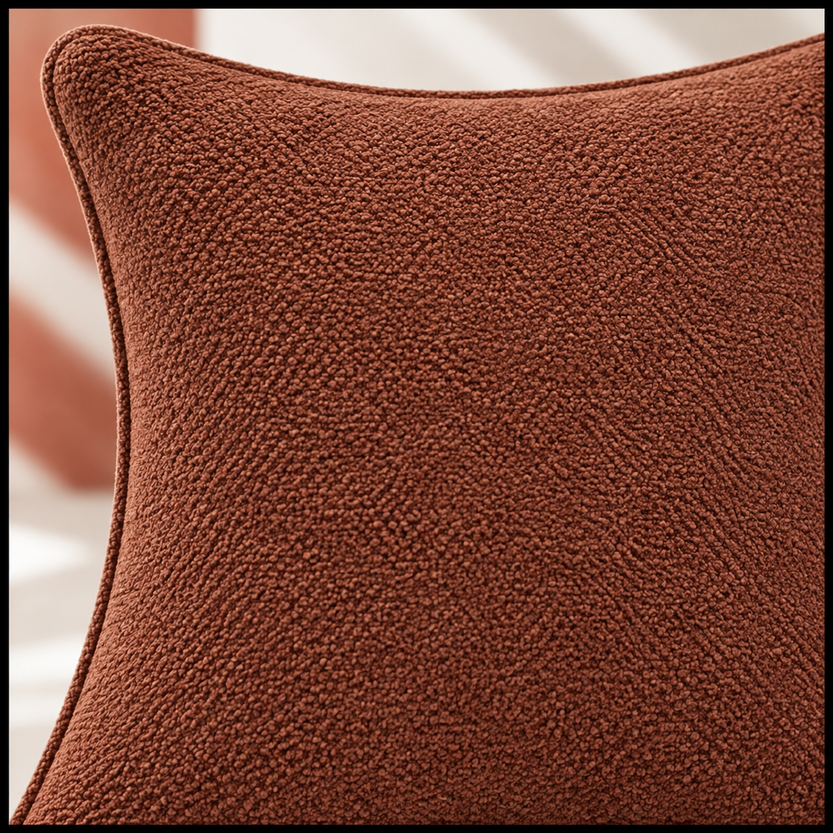 Luxe Boucle Burnt Rust Cushion Cover