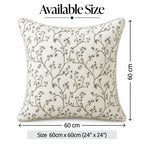 Botanical Tapestry Embroidered Cushion Cover