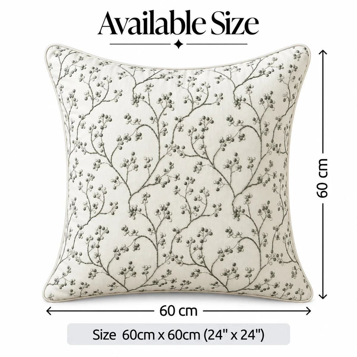 Botanical Tapestry Embroidered Cushion Cover